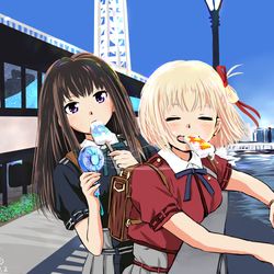 This is a pixiv picture whose title is 暑い・・ちさたき（3周年絵）.
