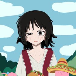 This is a pixiv picture whose title is hang in there.