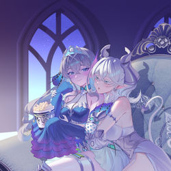 This is a pixiv picture whose title is 一起看电影 城主却在捣乱.