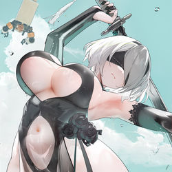This is a pixiv picture whose title is 2b.