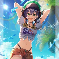 This is a pixiv picture whose title is 水着！！.