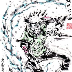 This is a pixiv picture whose title is 【極道畫師】旗木卡卡西.