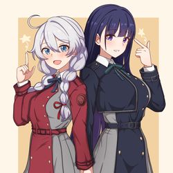 This is a pixiv picture whose title is Kiana x Mei.