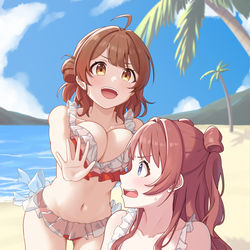 This is a pixiv picture whose title is 花海姉妹 水着.