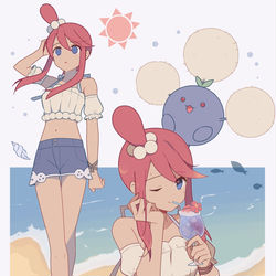 This is a pixiv picture whose title is Summerフウロ🍹.