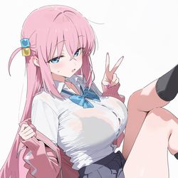 This is a pixiv picture whose title is ギャルぼっちちゃん.