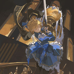 This is a pixiv picture whose title is Saber HSR.