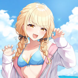 This is a pixiv picture whose title is セミブルーことね👙☀️.