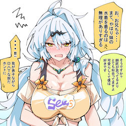 This is a pixiv picture whose title is リンちゃんの水着でコスプレしてくれた師匠.