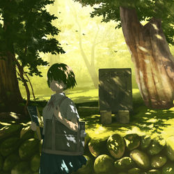 This is a pixiv picture whose title is 木漏れ日が咲く.