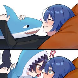 This is a pixiv picture whose title is 🦈🔔.