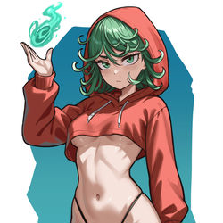 This is a pixiv picture whose title is タツマキ - crop hoodie.