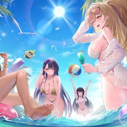 This is a pixiv picture whose title is Sunkissed in Scorching Heat.