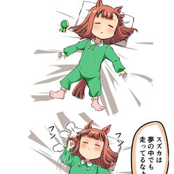 This is a pixiv picture whose title is 寝てても先頭は譲らない先頭民族の卵.