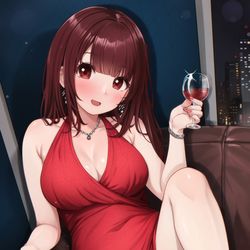 This is a pixiv picture whose title is Lilly 👗🍷.