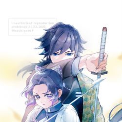 This is a pixiv picture whose title is 珍しく ぎゆしの.