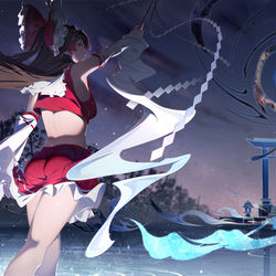 This is a pixiv picture whose title is 博丽灵梦.