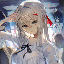 This is a pixiv picture whose title is 急に降られた.