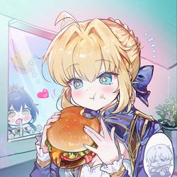 This is a pixiv picture whose title is 🍔.