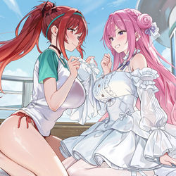 This is a pixiv picture whose title is 水着着てみる？.