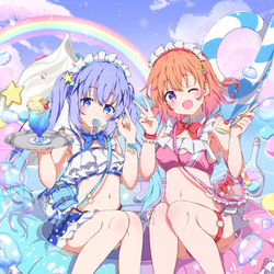 This is a pixiv picture whose title is ゆめかわスイーツ水着ココア&チノ.