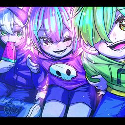 This is a pixiv picture whose title is 天体観測.