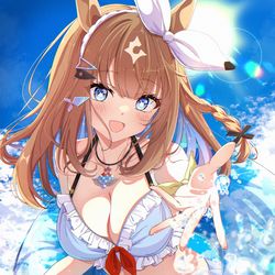 This is a pixiv picture whose title is 水着アイちゃん.