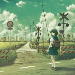 This is a pixiv picture whose title is 夏の小径.