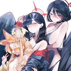 This is a pixiv picture whose title is 水着セイアイチカハスミかわいい！！.