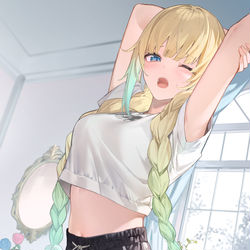 This is a pixiv picture whose title is おはよう💤.