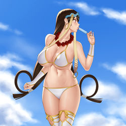 This is a pixiv picture whose title is アイスが美味しい夏.