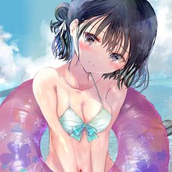 This is a pixiv picture whose title is 水着が流されちゃった後輩ちゃん.
