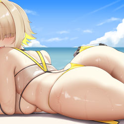 This is a pixiv picture whose title is 水着エレグ.