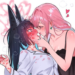 This is a pixiv picture whose title is 百合チャレンジ2.