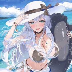 This is a pixiv picture whose title is 水着シオンさん.