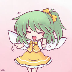 This is a pixiv picture whose title is 天則チルノ大妖精(？)カラー大妖精.