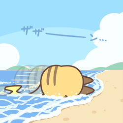 This is a pixiv picture whose title is 波打ち際.