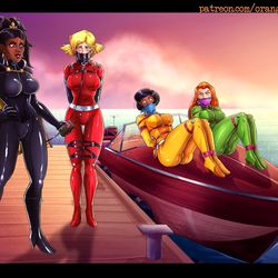 This is a pixiv picture whose title is The Black Mistress and the Spies.