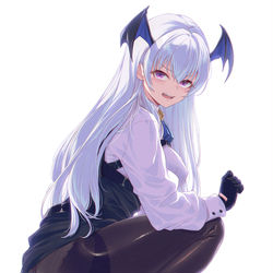 This is a pixiv picture whose title is 悪の女幹部に嫌な顔されながらおパンツ見せてもらいたい.
