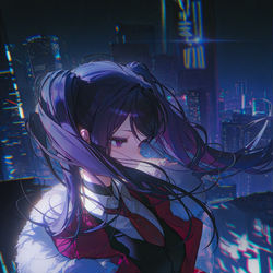 This is a pixiv picture whose title is 🍸NEON EXHAUST & EMPTY GLASSES🍸.