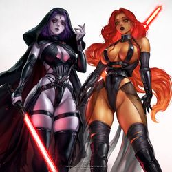 This is a pixiv picture whose title is Sith Raven and Starfire.