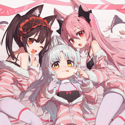 This is a pixiv picture whose title is 猫耳派对.