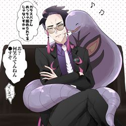 This is a pixiv picture whose title is カラスバさんとアーボック.