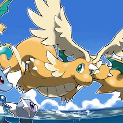 This is a pixiv picture whose title is Mega Dragonite.