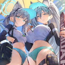 This is a pixiv picture whose title is ちびシロコとでかシロコの夏.