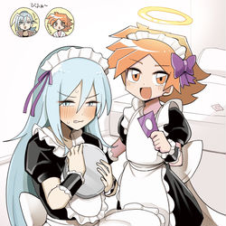 This is a pixiv picture whose title is ホビーアニメでライバルと主人公が女装する回.