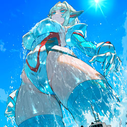 This is a pixiv picture whose title is シアン水中変身.