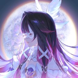 This is a pixiv picture whose title is 月の少女.