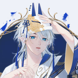 This is a pixiv picture whose title is 狐面.