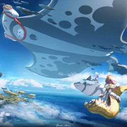 This is a pixiv picture whose title is みんなでお空の散歩なのじゃ.